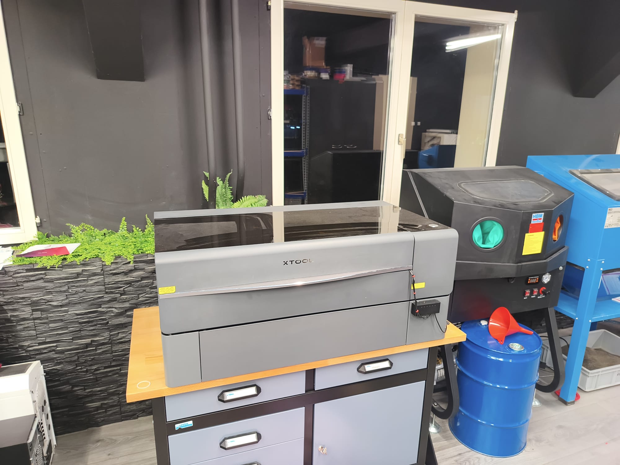 Laser cutter in the workshop